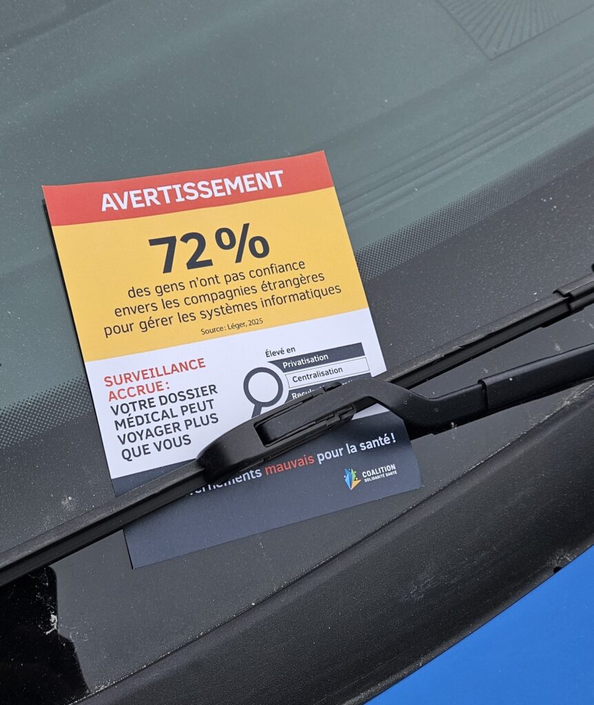 Peut être une image de auto et texte : « AVERTISSEMENT 72% pas confiance étrangères intormatiques des gens n'ont envers les compagnies systèmes pour gérer les Sounce:LAgeT,2025 Zlevée Privatsation Centralisation SURVEILLANCE ACCRUE DOSSIER PEUT VOTRE MÉDICAL Roc VOYAGER PLUS QUE VOUS hwmnents ents mauvais ais pour la santé! SIECANTESADA »